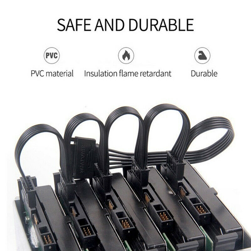 DIY Molex 4pin IDE 1 to 5 SATA 15Pin Hard Drive Power Supply Splitter Cable C Lt