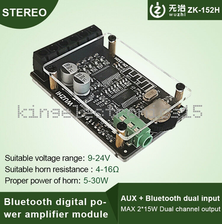 1PCS  2X15W 2 Channel Stereo Bluetooth Digital Power Amplifier Board Module