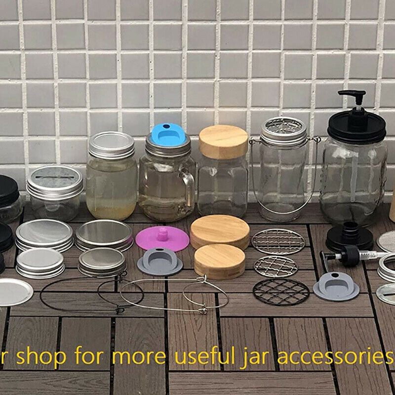 12pcs General Jar Lid Hanger Stainless Steel Wire Handles Compatible 70mm Mh Qx