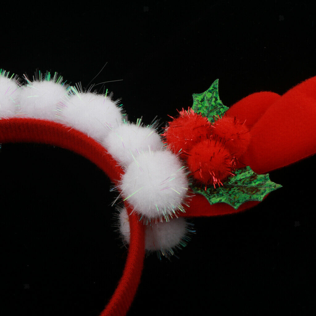 Christmas Headband Reindeer Antler Hair Hoop Christmas Costume Party Red