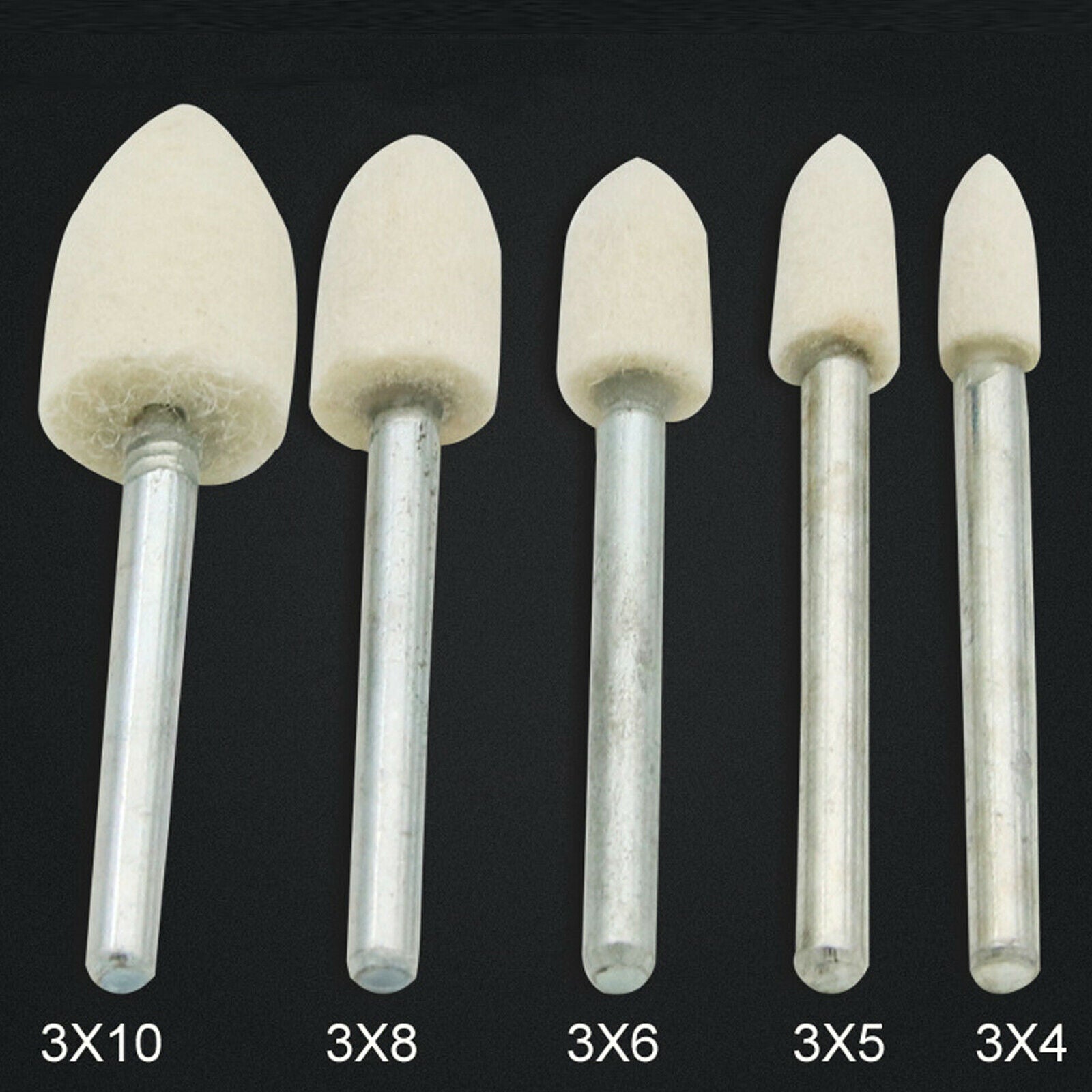 100Pcs Abrasive Wool Felt Grinding Wheel Head Polishing Tool for Dremel Rotary