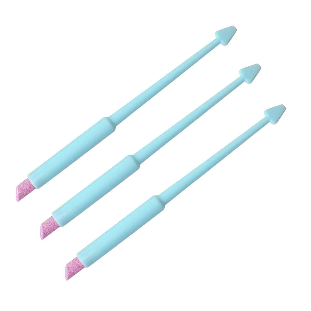 3Pcs Nail Art Tool Exfoliator Pen Cuticle Remover Pusher Trimmer  Light Blue