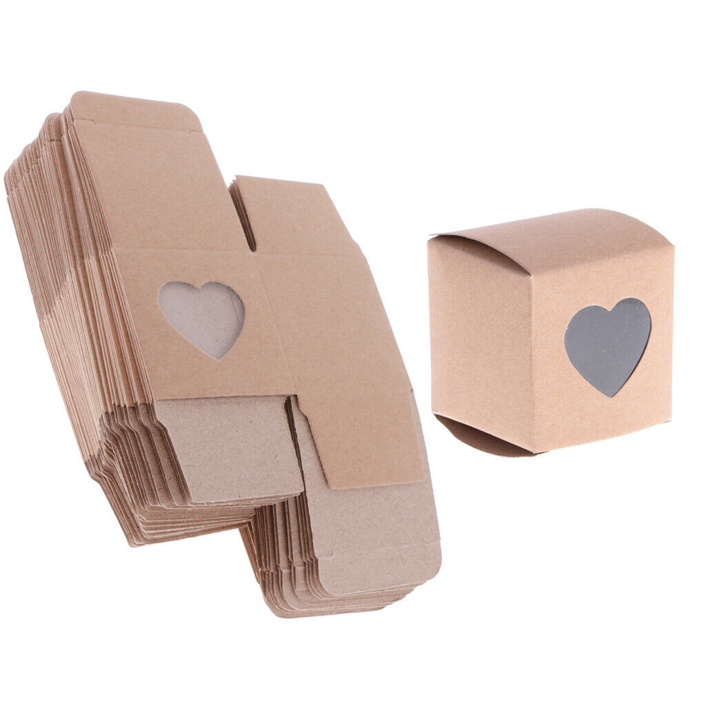 50 pieces kraft paper gift box gift box gift packaging guest gift with heart