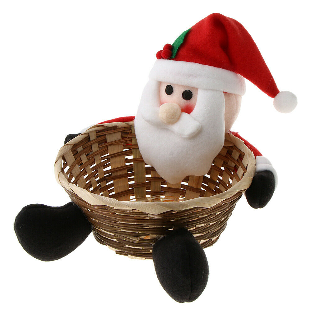 Christmas Gift Candy Storage Basket Home Party Table Decor Santa Claus