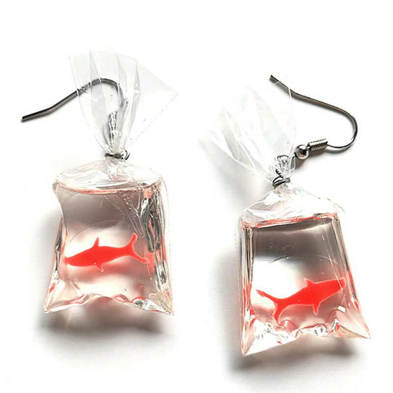 Handmade Fish Earrings Water Bag Dangle Hook Pendant Earrings Cute GirlJew.l8