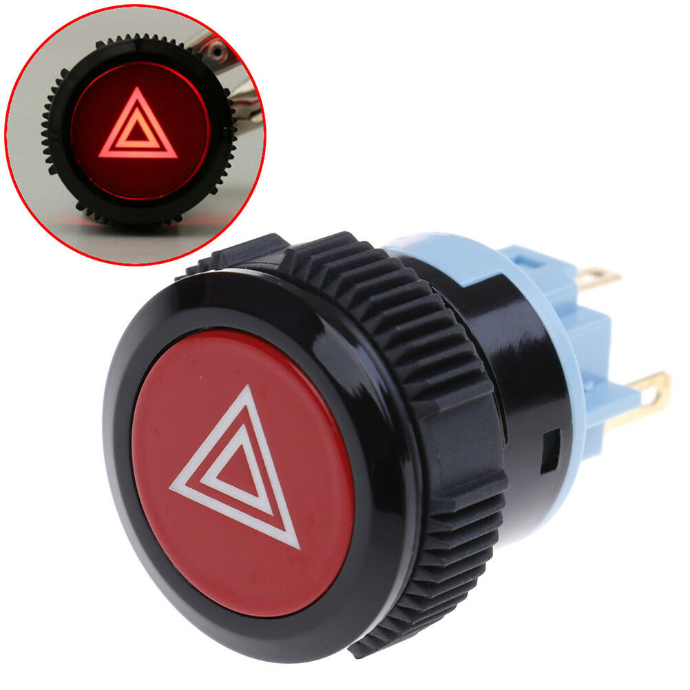 22mm red led emergency warning flash light push button self-locking switch J SJ