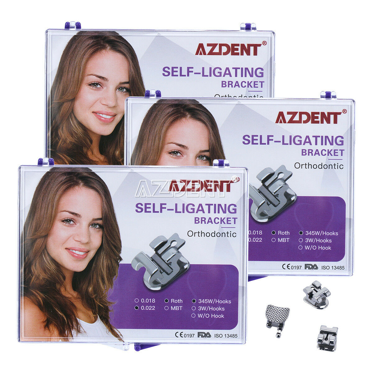 5X Dental Orthodontic self-ligating brackets braces Roth .022 3 4 5 Hooks AZDENT