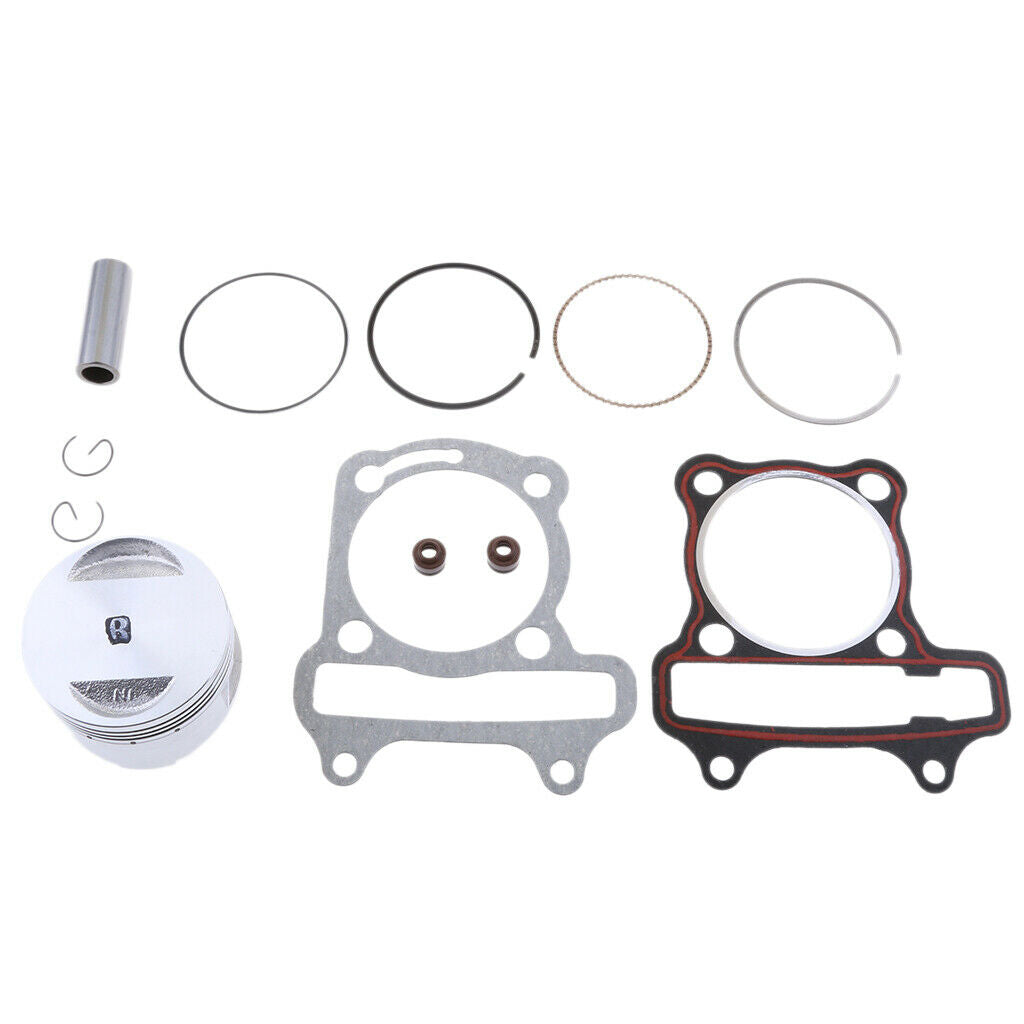 For 4 Stroke Motorcycle Scooter Complete Cylinder Piston Rings Pin Gaskets