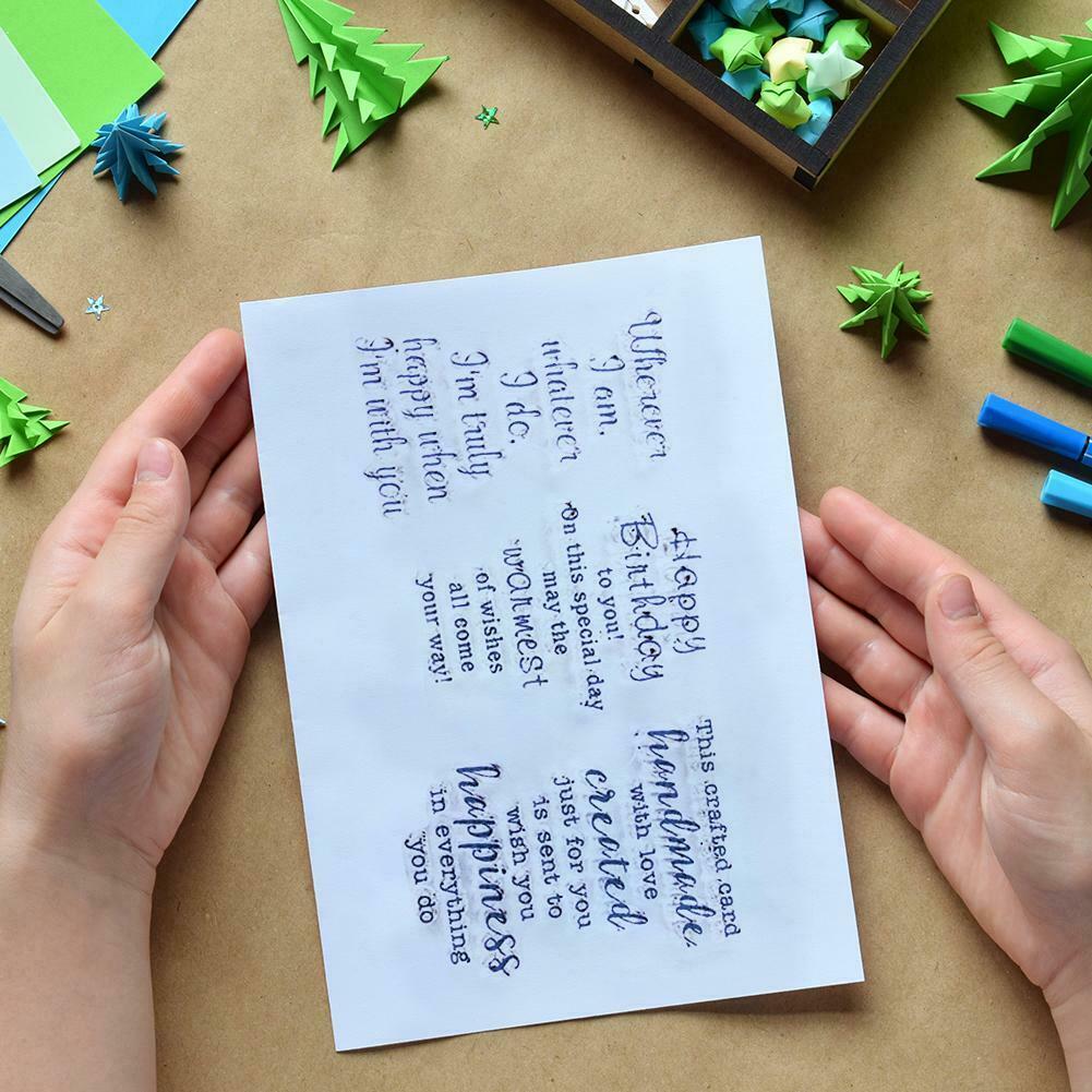 DIY Transparent Stamp Silicone Handmade Thanks Theme Photo Card Album Seals @