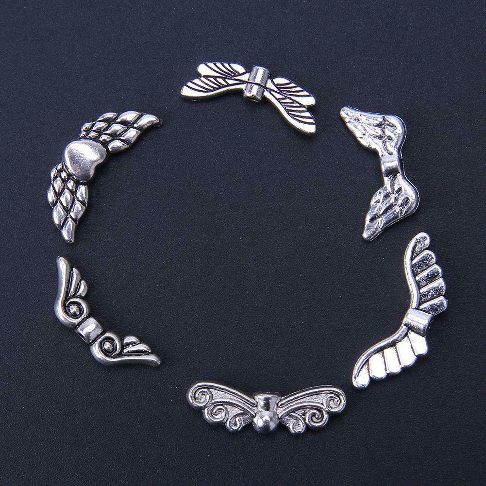 60pcs Butterfly Angel Wings DIY Decor Charm Jewelry Pendant Chain Necklace @