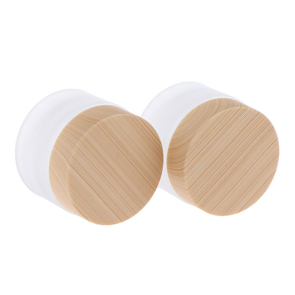 Empty Refillable Containers with Screw Caps & Inner Lids, Round Glass Jars for