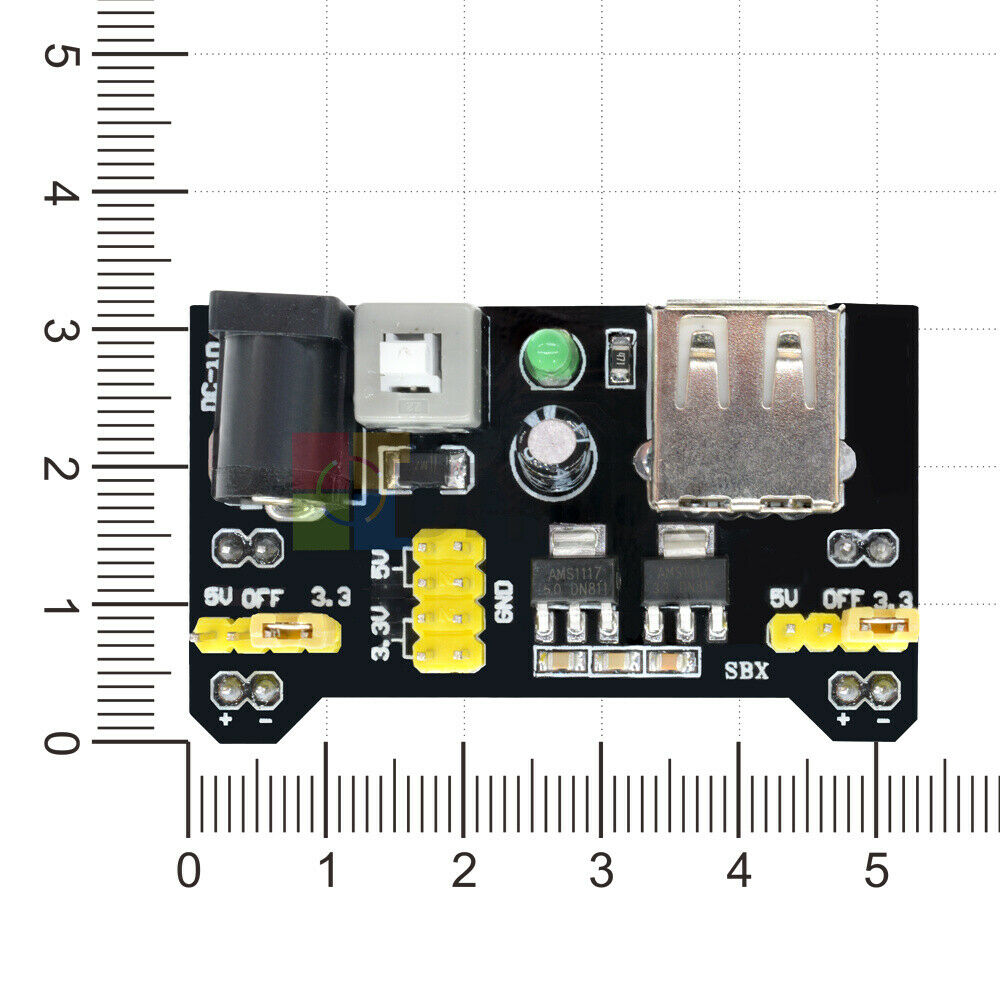 10PCS Solderless MB102 Breadboard Power Supply Module 3.3V 5V For Arduino