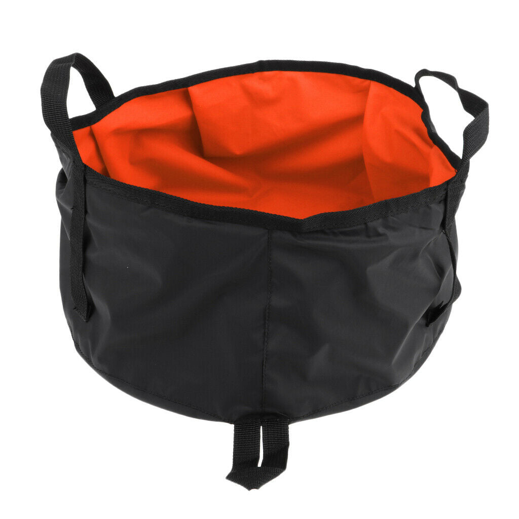 8L Camping Hiking Folding Wash Basin Bucket Travel Water Storage Bag orange