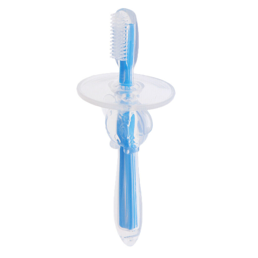 Infant Soft Teeth Toothbrush Silicone Baby Child Kids Dental Care Blue