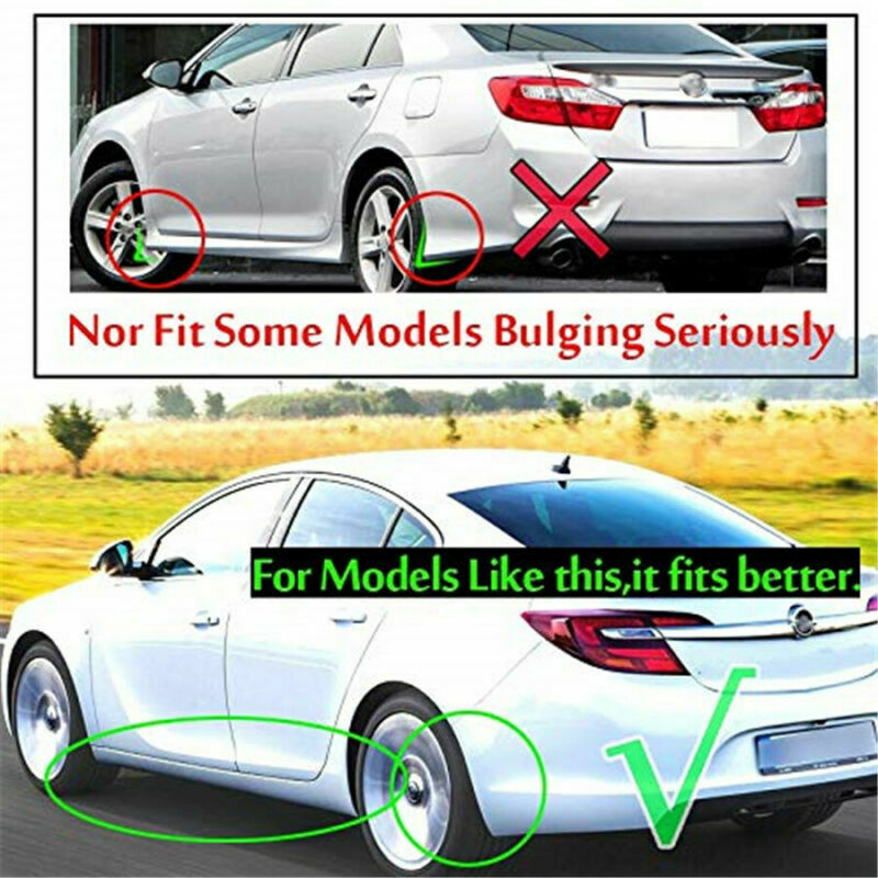 4PC Full Set Flexible Car Fender Flares Extra Wide Body Wheel Arches EVA Plastic