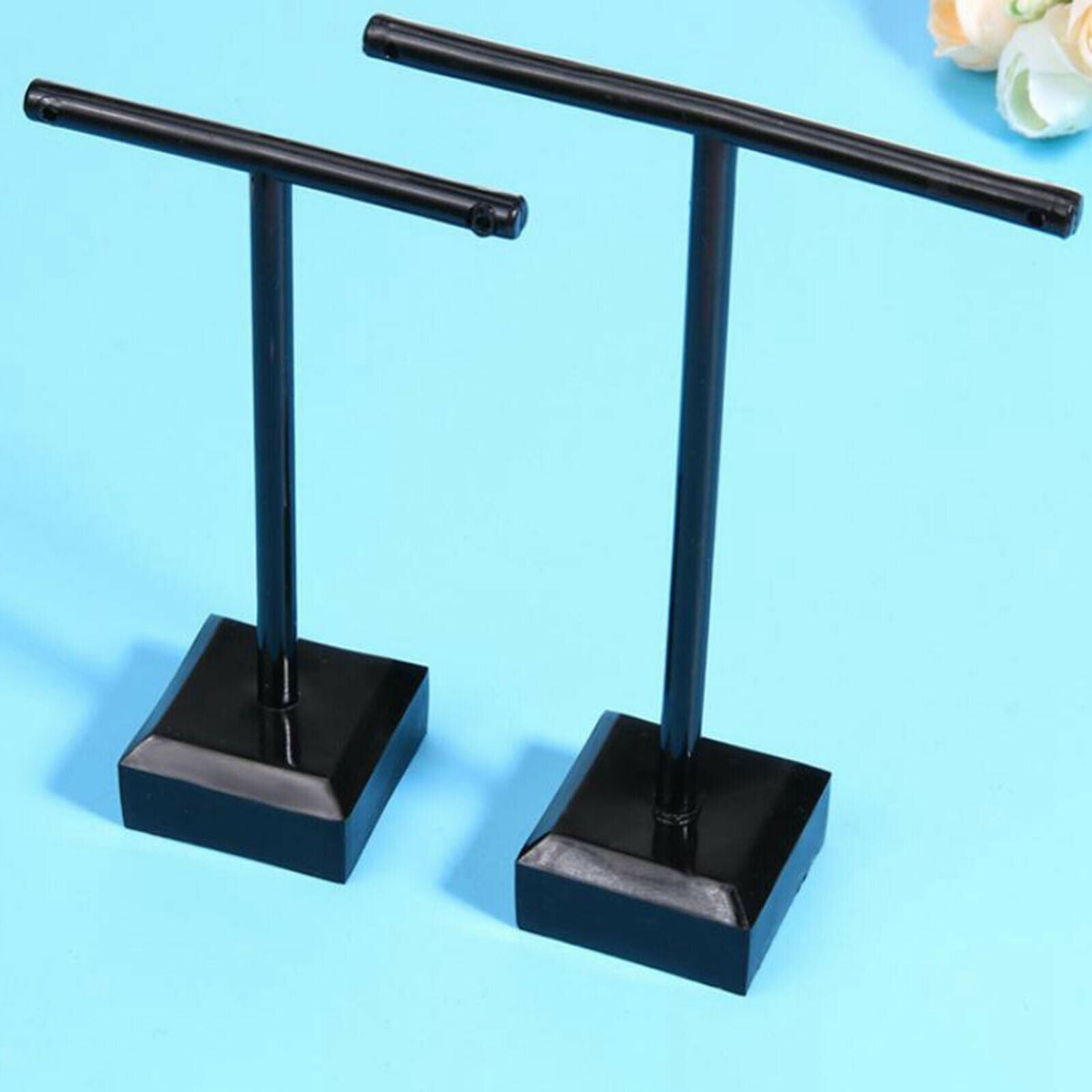 Hanging T-bar Acrylic Jewelry Tree Stand Organizer for Ring Women 2pcs