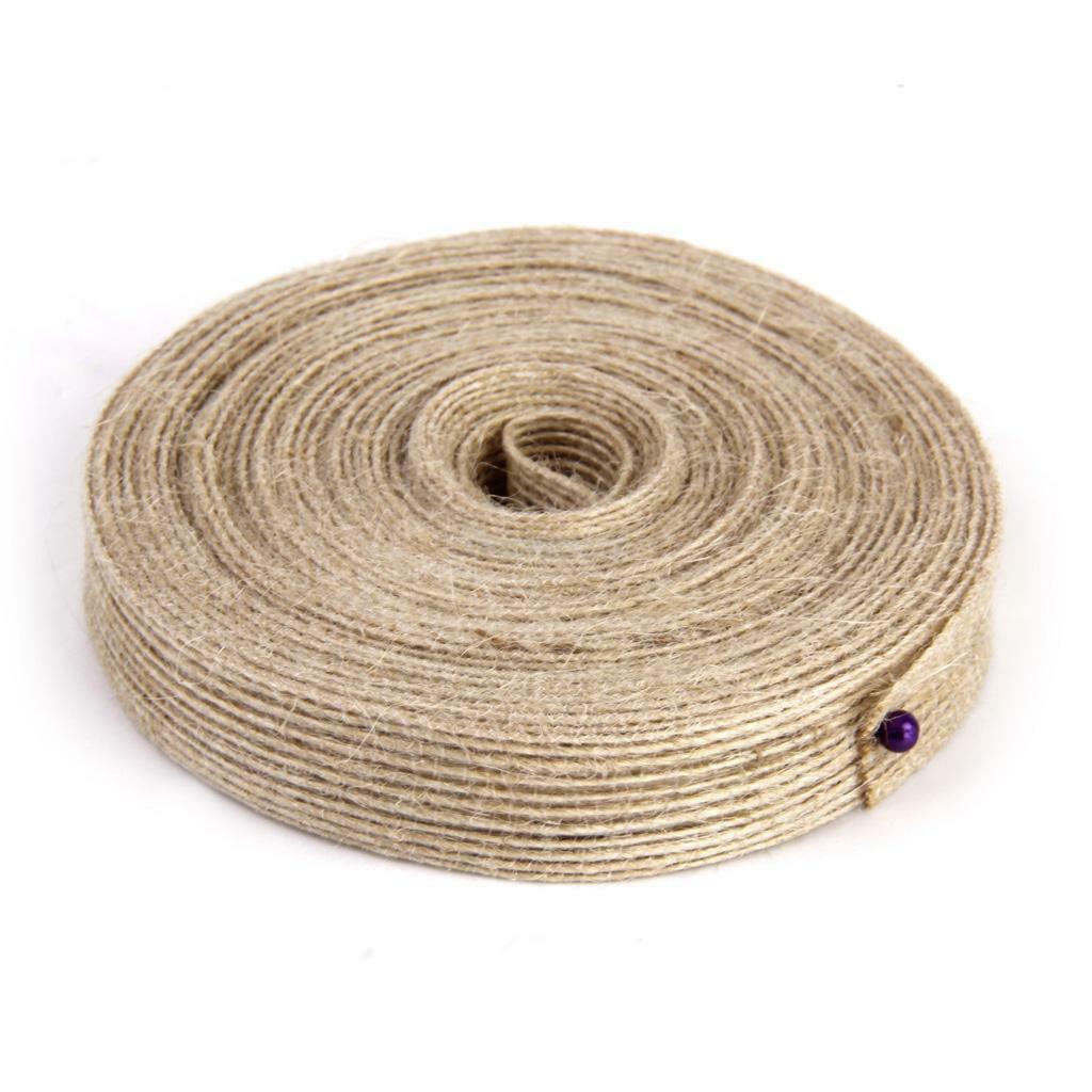 10M Natural Jute Hessian Burlap Ribbon Rustic Weddings Strap Decor Floristry