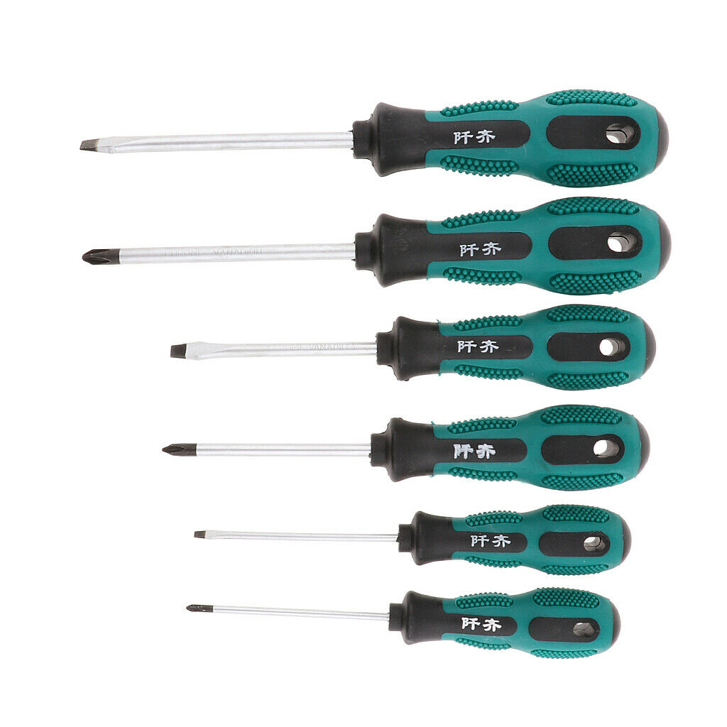 6 Pcs   Cross Point Slotted Screwdriver Magnetic Repair Tool 3mm 5mm 6mm