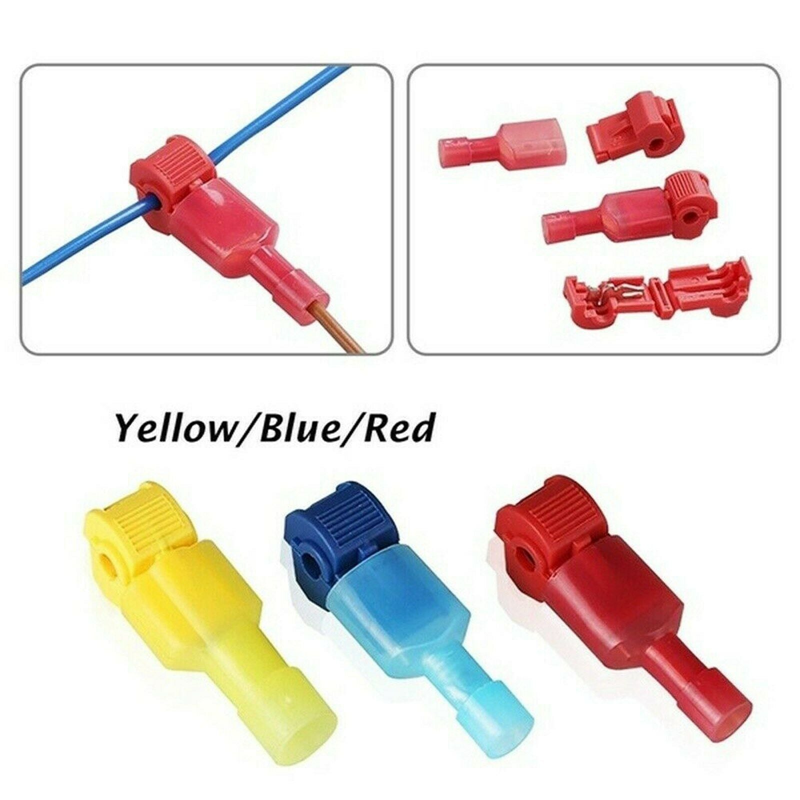 300Pcs Insulated T-Taps Quick Splice Wire Terminal Connectors Kit 22-10 AWG CN