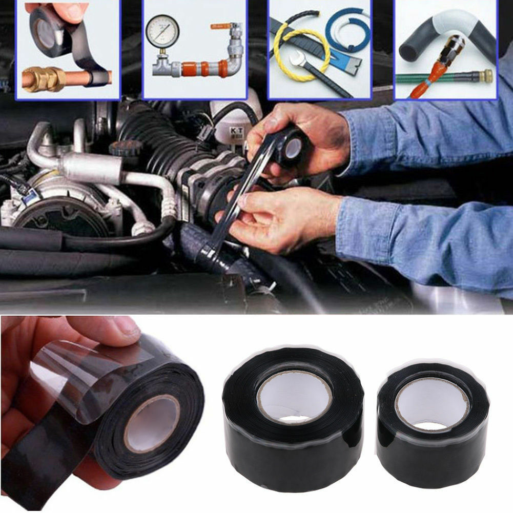 1X Black Rubber Silicone Repair Waterproof Bonding Tape Rescue Self Fusing Wire