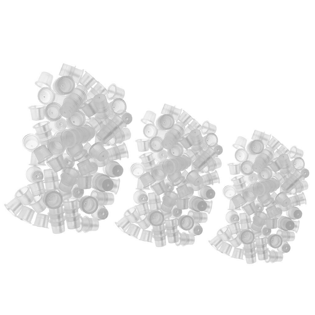 Disposable Clear Tattoo Ink Caps Mixed Size Pigment Holder Cups Body Art