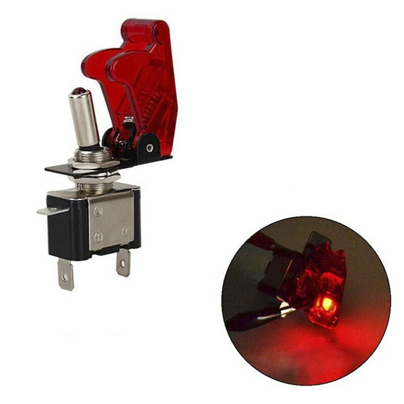 12V 20A Red Cover LED Light Rocker Toggle Switch SPST ON/OFF Car Marine B.l8