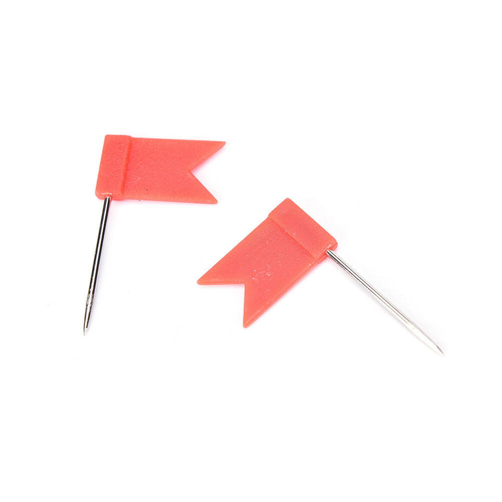 50X Flag Marker Shape Map Pins Cork Notice Board Push Pin Assorted Offic.l8