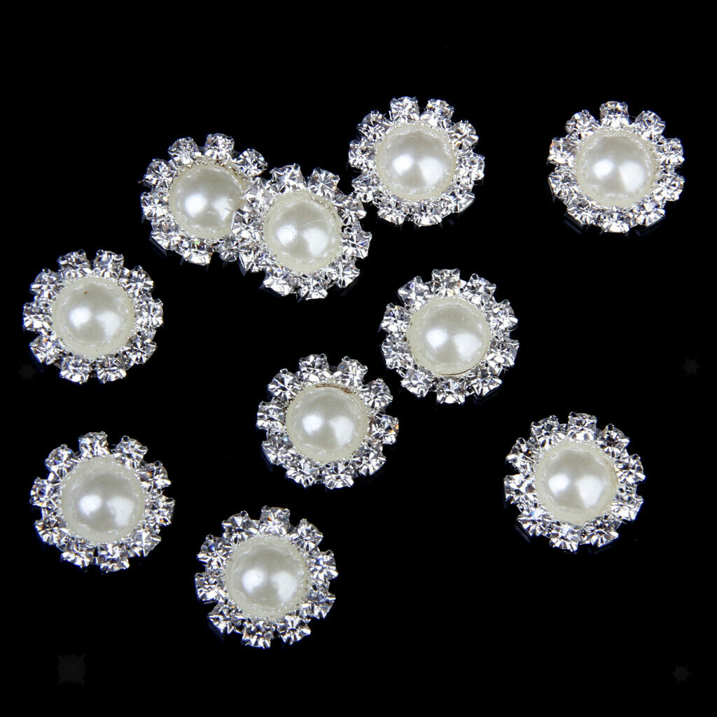 100x Crystal Button Flatback Button DIY Jewelry Ornament Garment Decor