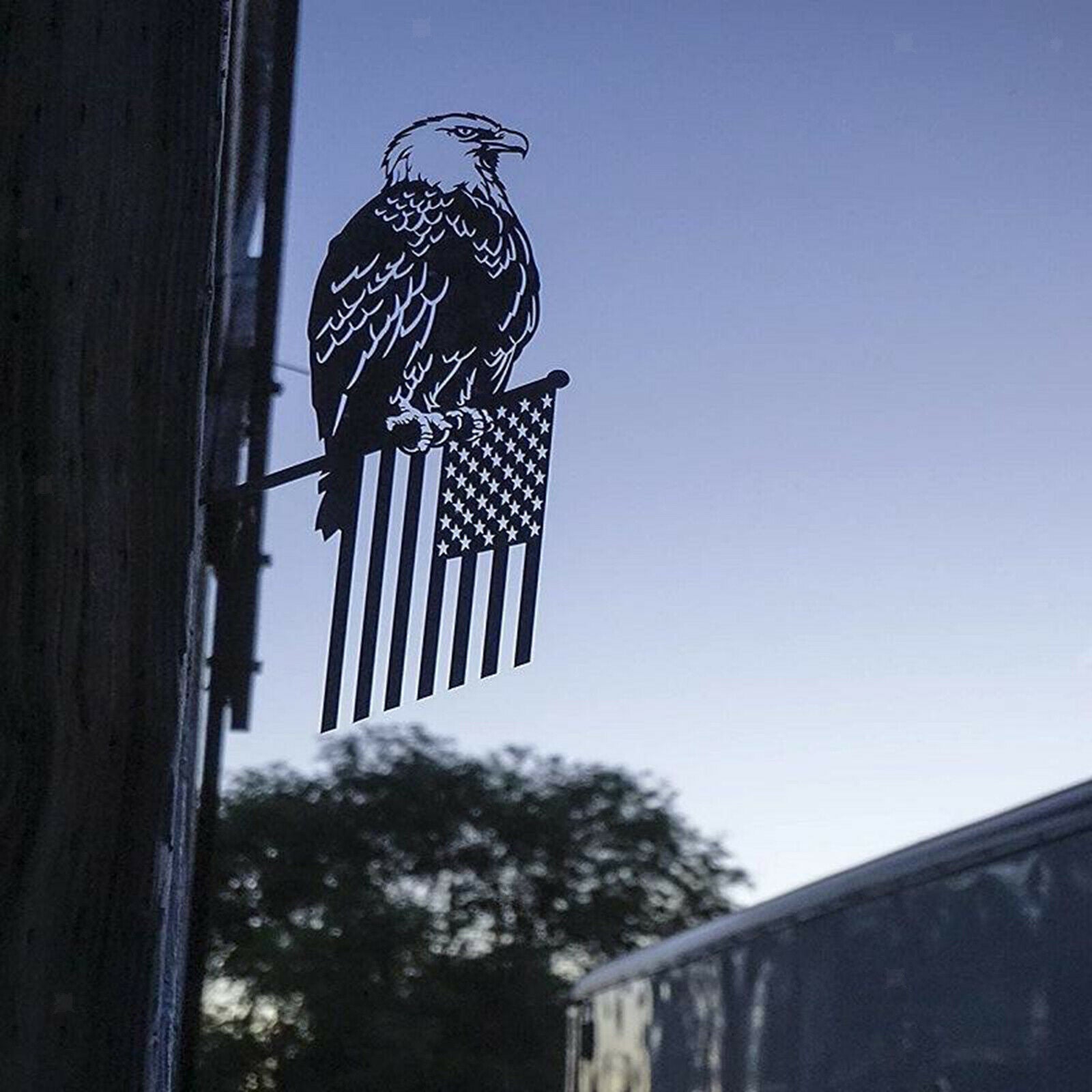Metal Eagle Weather Vane Wall Mounted Decor Cupola Garden Backyard Sculpture