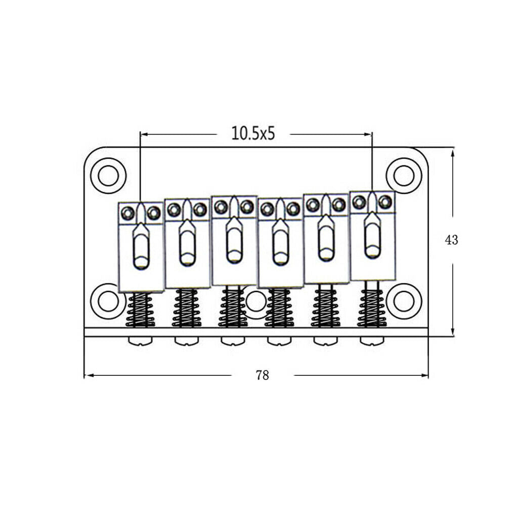 Standard Bass Bridge 6-String 78 mm Metal Zinc Alloy Black