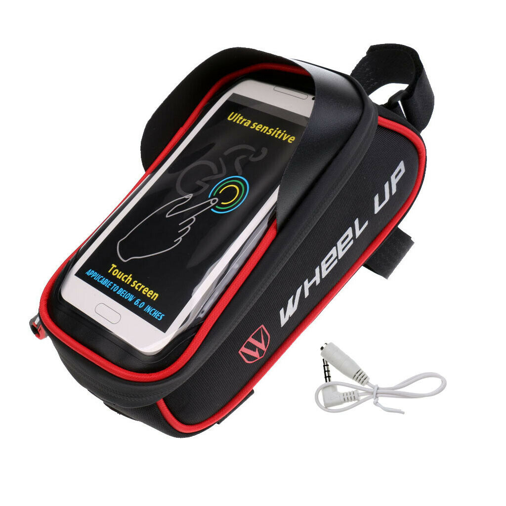 Cycling Bike Bicycle Frame Tube Mobile Phone Bag Pannier Phone Pouch Red