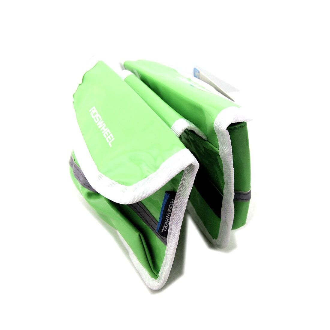 Green ROSWHEEL Bicycle Bag Reflective Double Saddle Bag Front Tube Bag Panniers