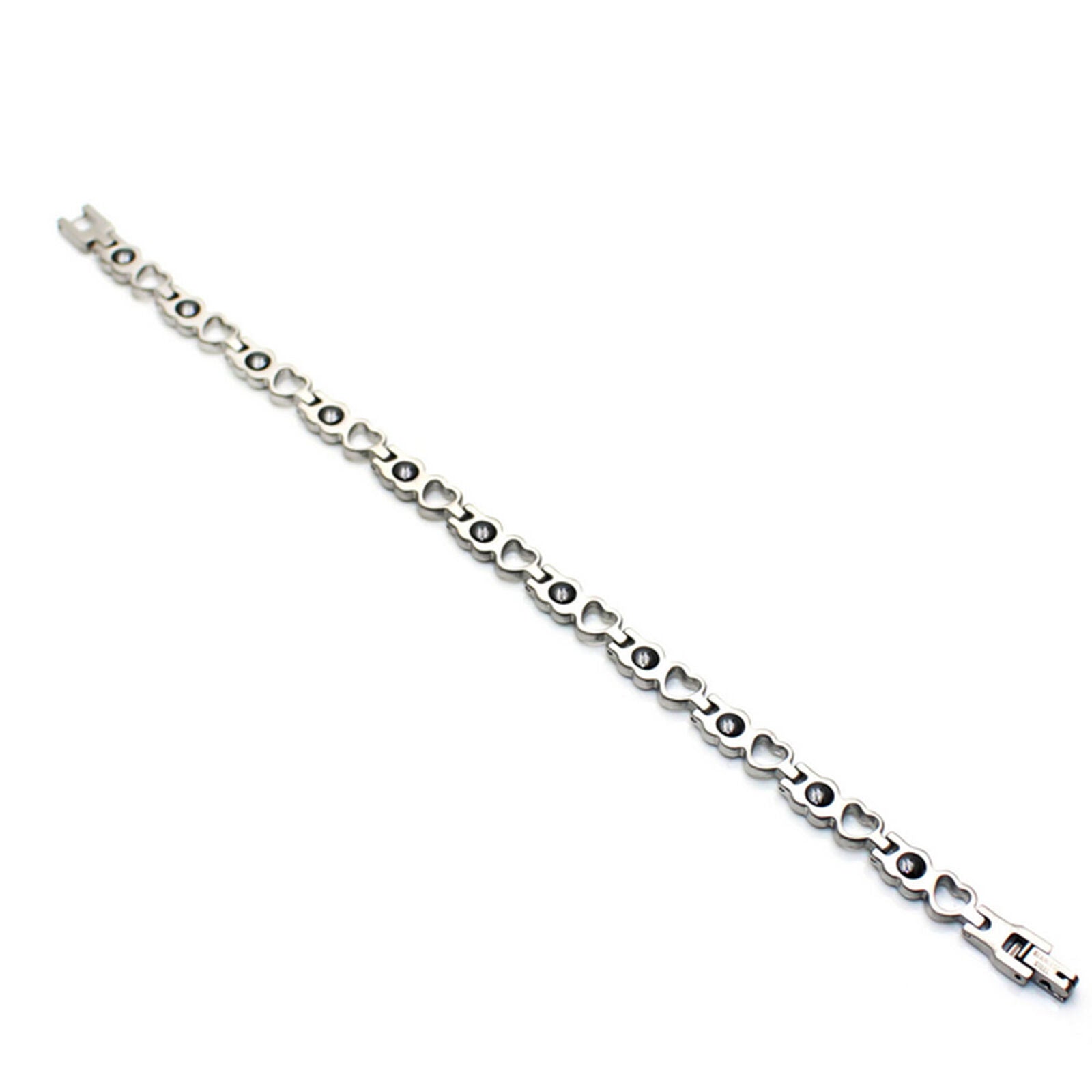 Men Women Stainless Steel Magnetic Bracelet Hollow Out Heart Shape Chain Bangle