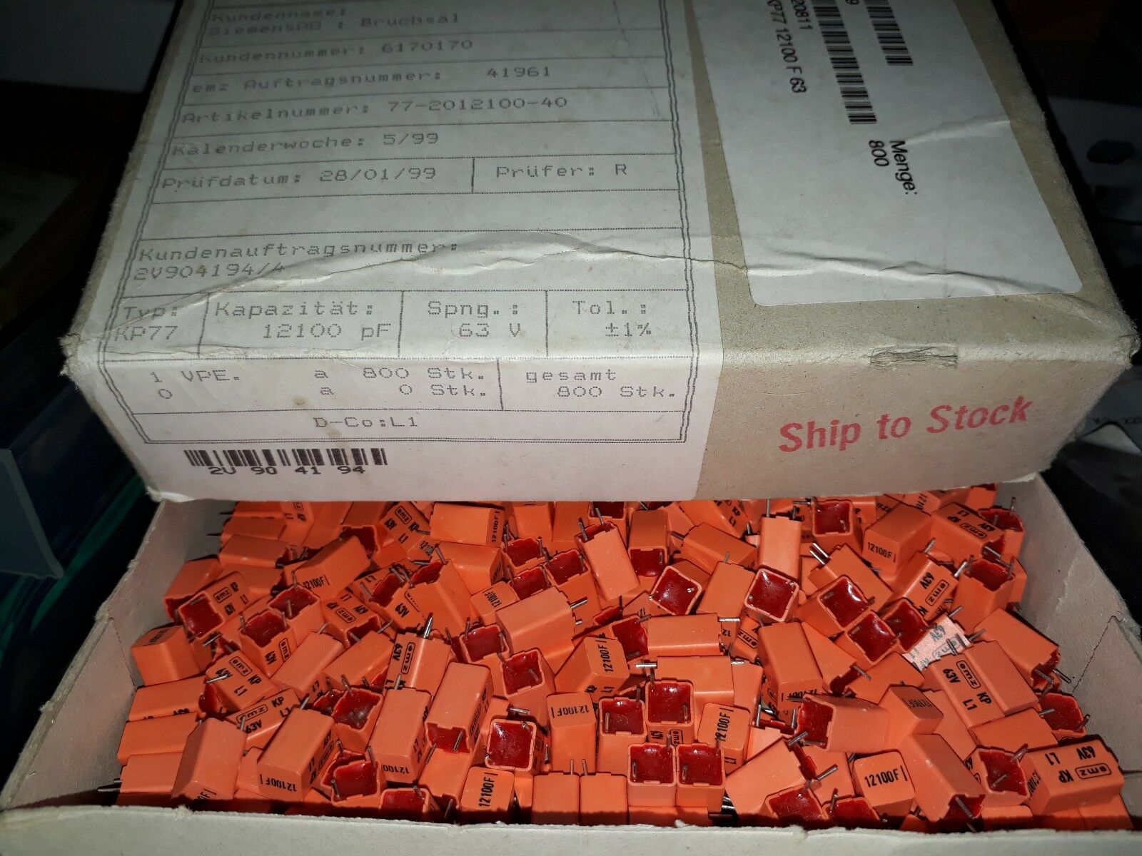 10pcs NOS 12100pF 12nF 63V 1% EMZ KP77 HI_END FILM/FOIL CAPS FOR AUDIO!