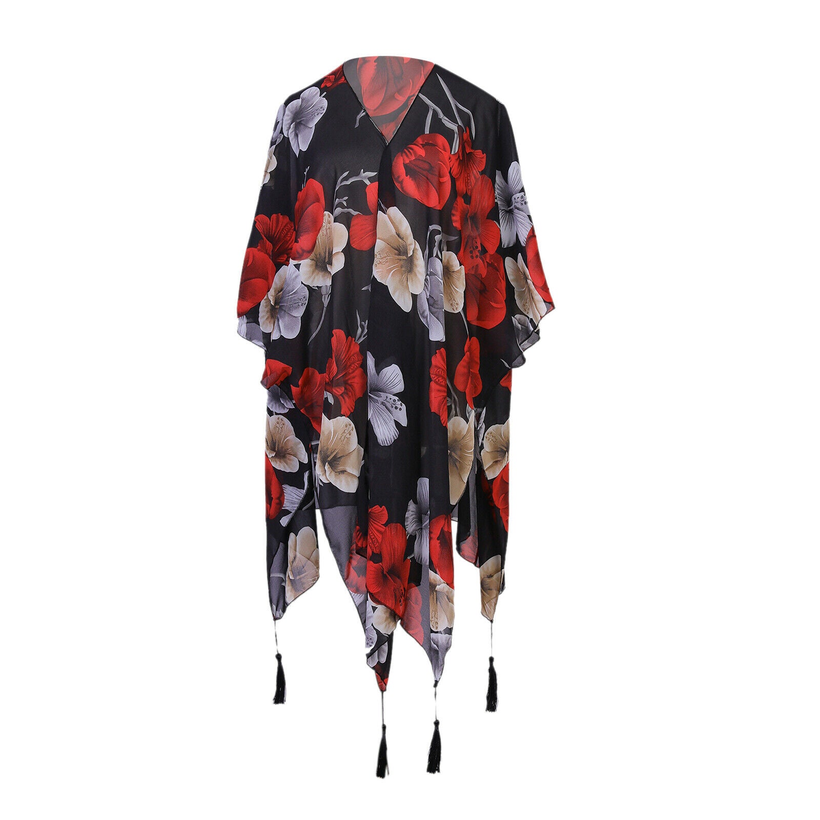 Lady Summer Floral Short Coat Sun Protection Cardigan Outwear Chiffon Tops