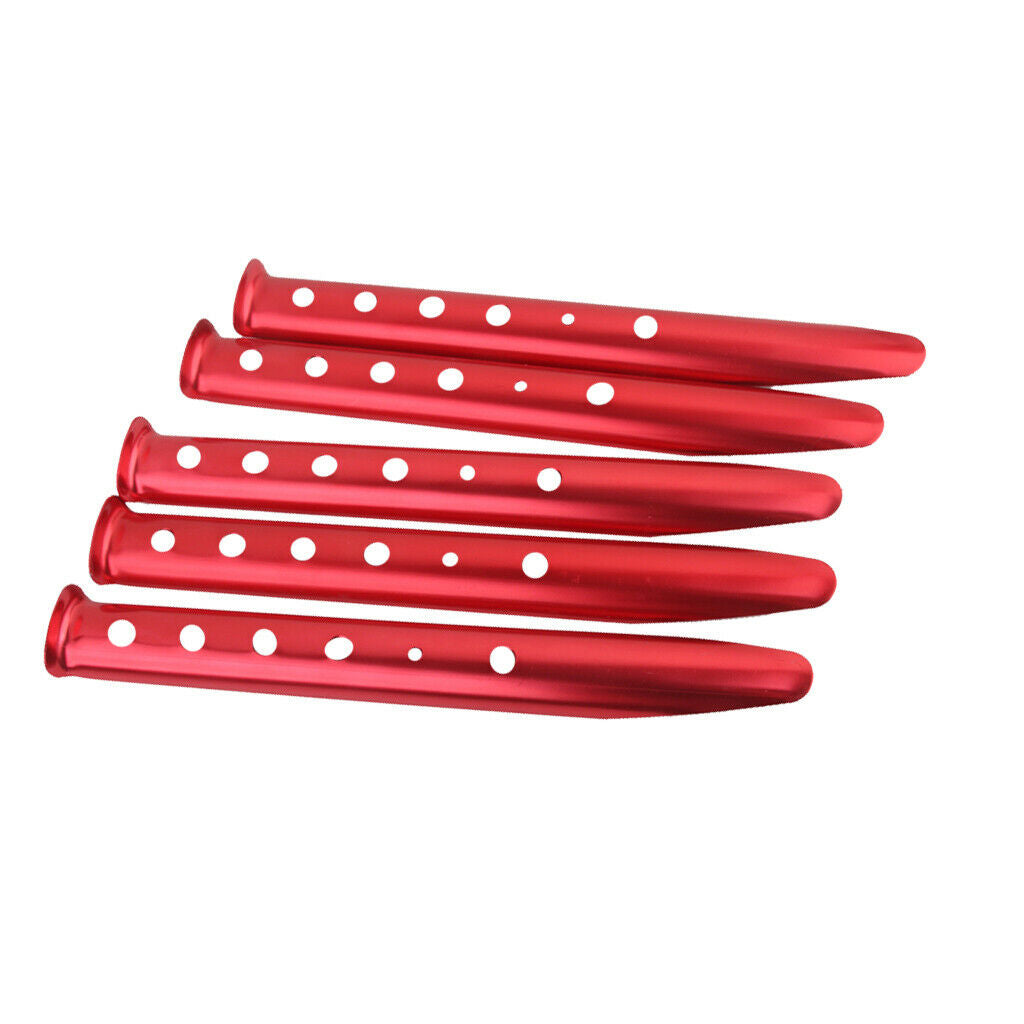 5pcs aluminum pegs tent nails tent pegs for outdoor camping red 31cm