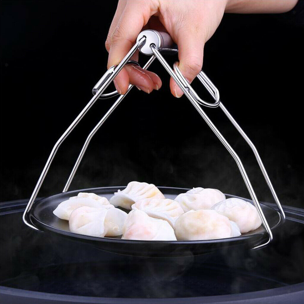 1 pcs Bowl Clip Taken Against Hot Dishes Clamp Stainless Steel Tongs Carrier