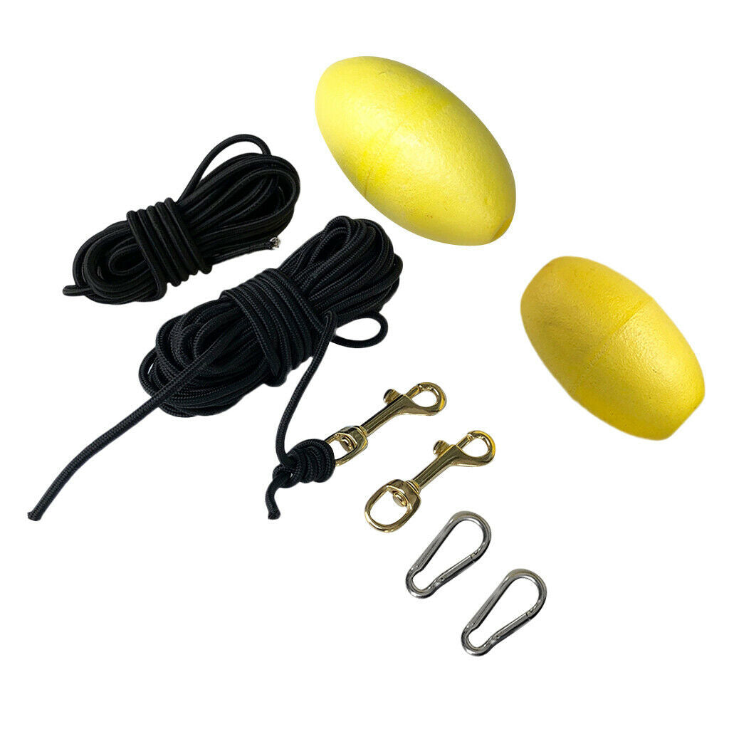 8 Pieces / 2 Set Kayak Drift Anchor Tow Rope Throw Line Hook Bolt Snap Clip