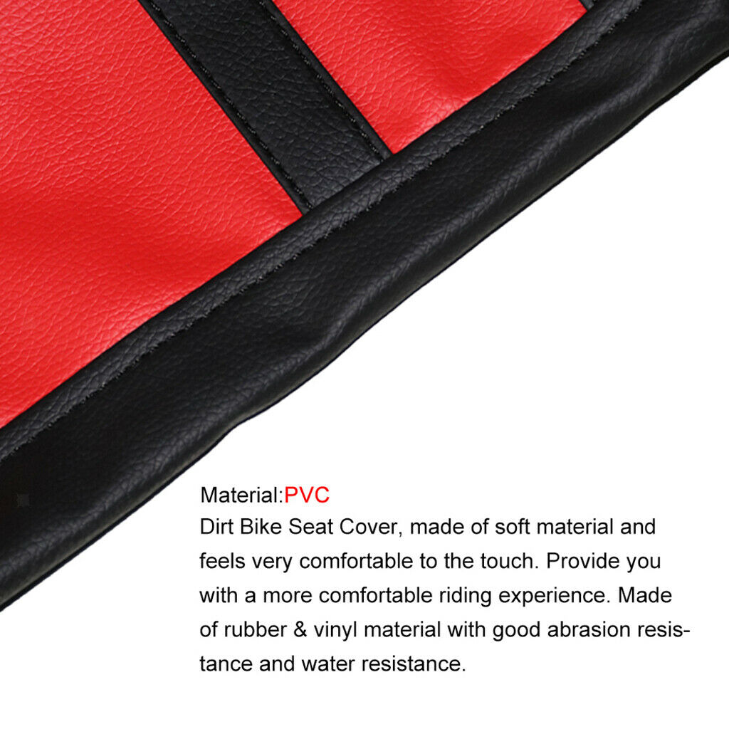 Dirt Bike Seat Cover Rubber Universal Durable Red/Black Fashion Design