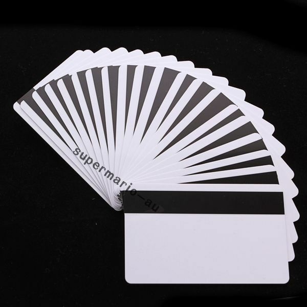 50x blank CR80 ID ISO PVC Credit Card HiCo 1-3 Magnetic Stripe ~PVC Card Printer