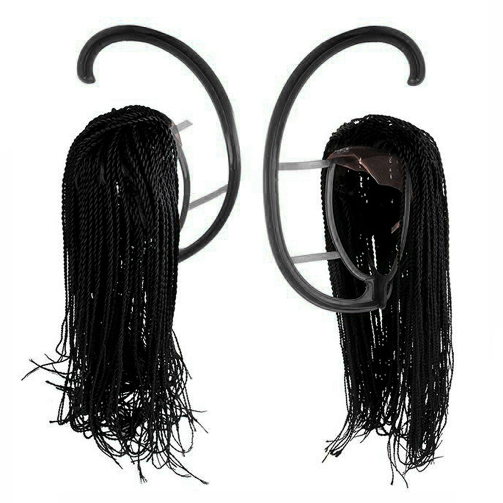 2Pcs Lightweight Wig Stand Holder-Portable Durable Plastic Folding Wig Holder