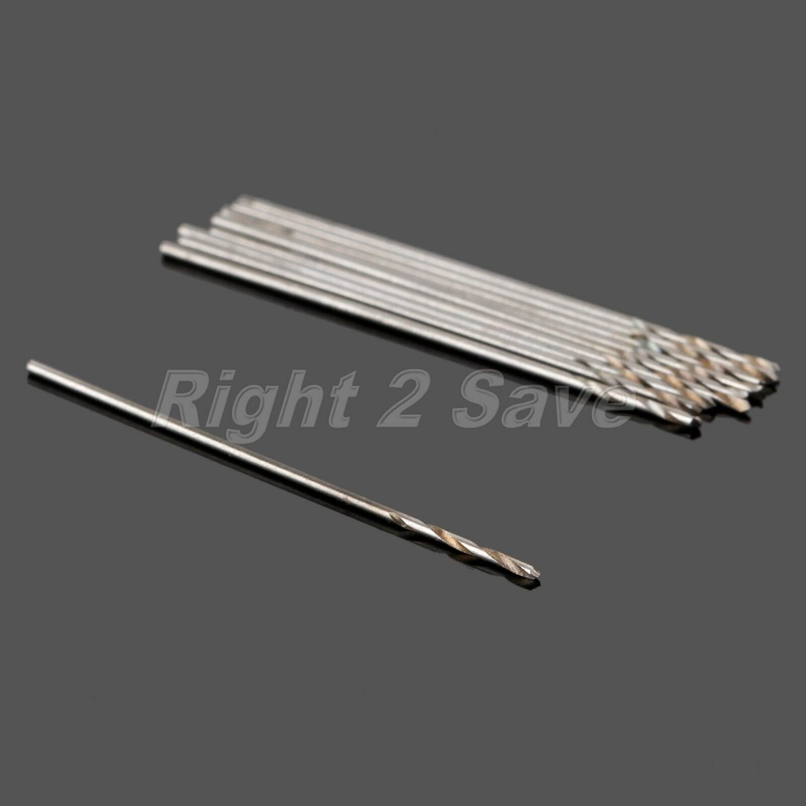 0.5-1.0mm Micro HSS Twist Drill Bits Straight Shank Auger Drilling Tool 50pc R2S