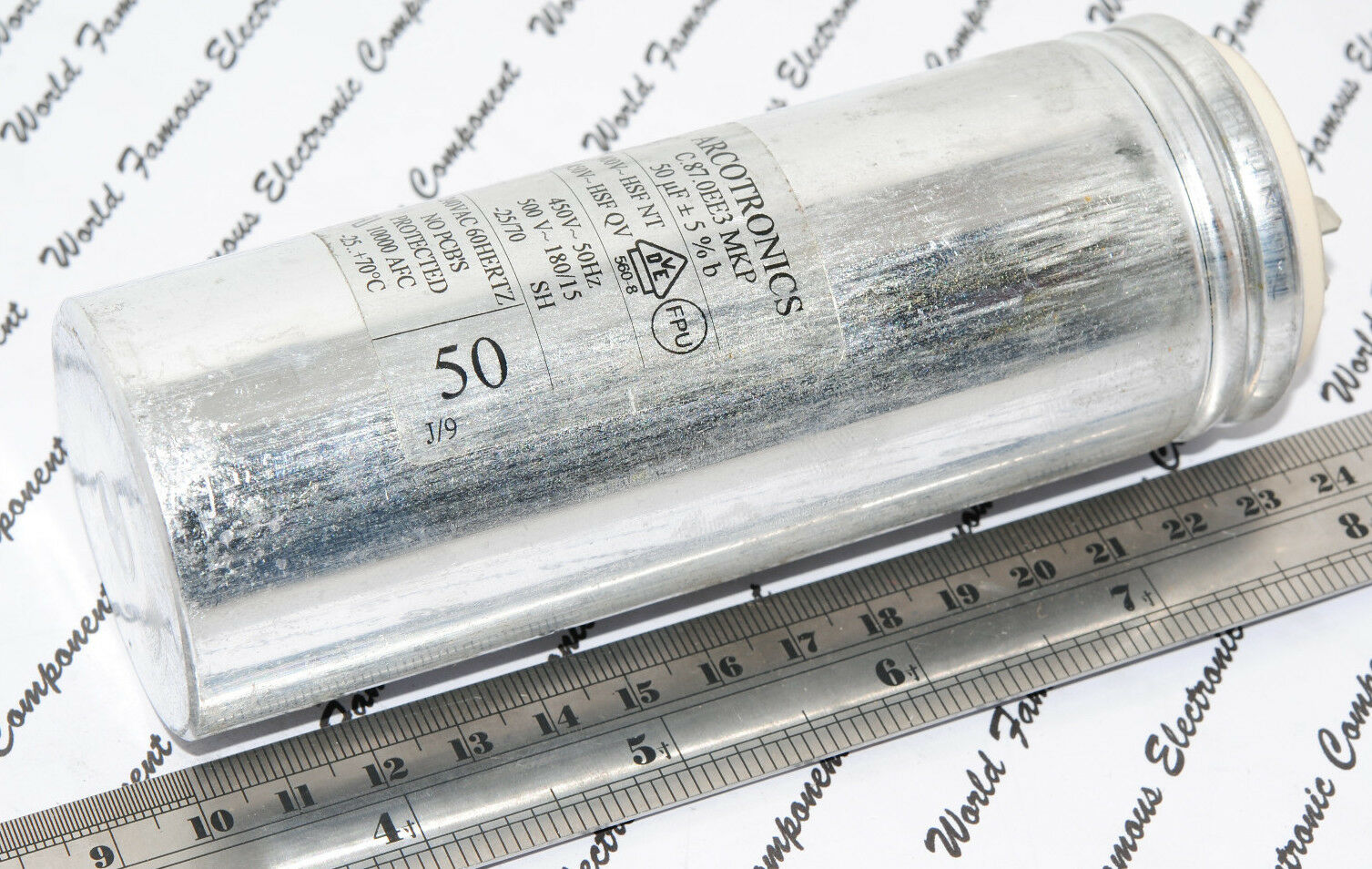 1pcs - ARCOTRONICS 50uF /50µF 450V(50Hz)  500V(180/15) Capacitor - C.87.0EE3 MKP