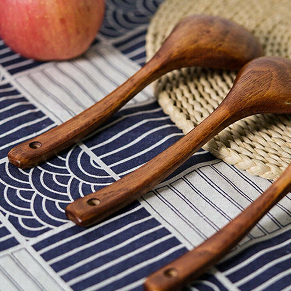 Long Handled Wooden Soup Spoons Bamboo Kitchen Cooking Utensil Tools Spoon Wood.