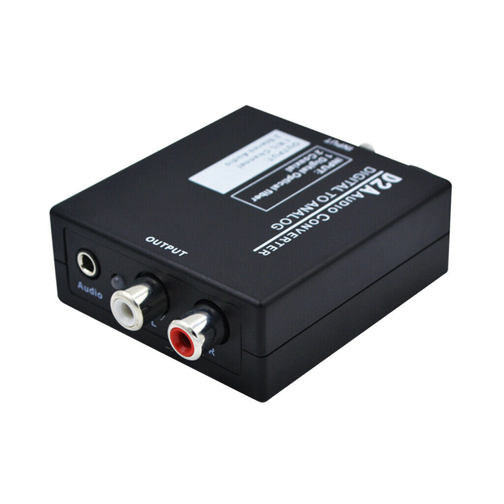 Digital Coaxial to Analog Audio Converter Toslink Adapter RCA L/R 3.5mm