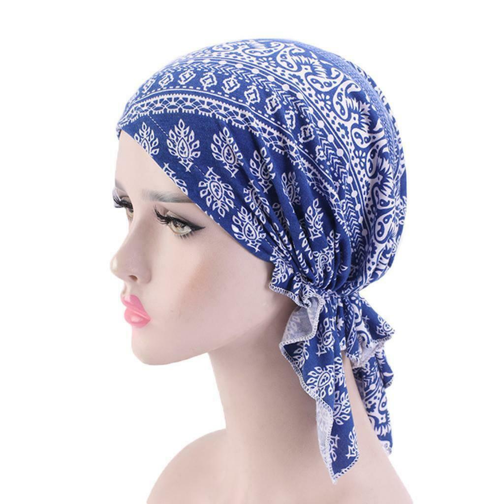 Muslim Women Chemo Cap Headscarf Cover Headwear Bandana for Hair Loss, Red
