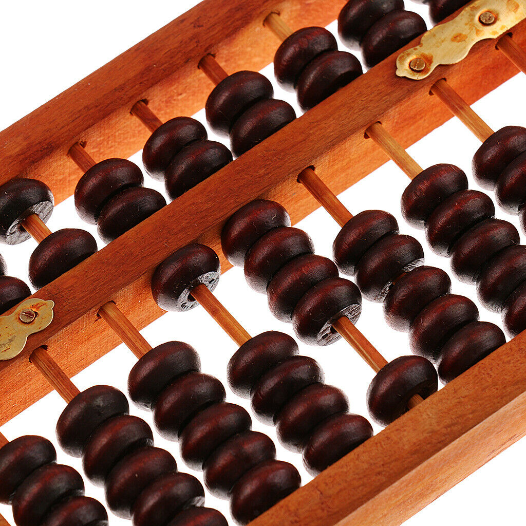 9 Digit Rods Standard Abacus Wooden Soroban, Chinese Calculator Counting Tool