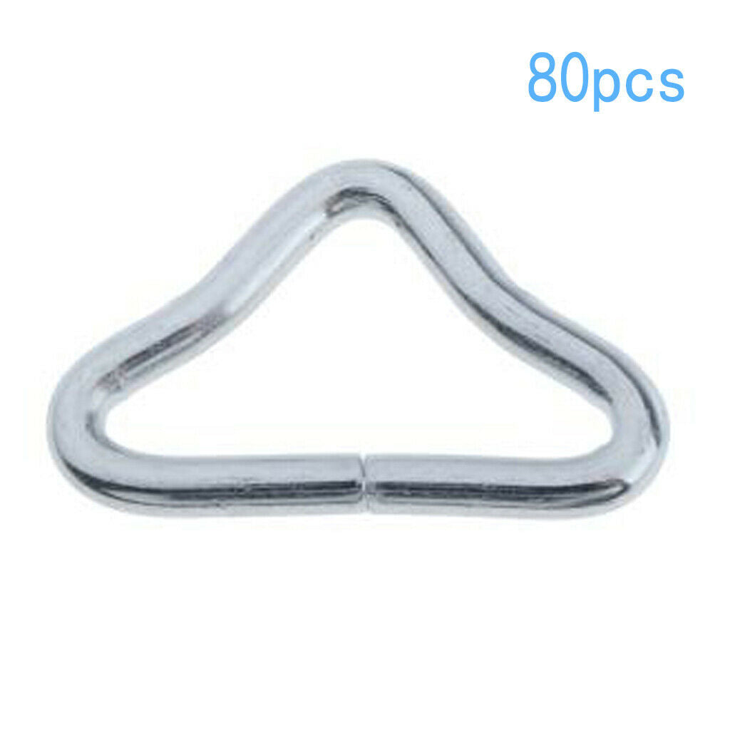 Pack of 80 Metal Triangle Rings Buckle Loop V-rings for Trampoline Parts