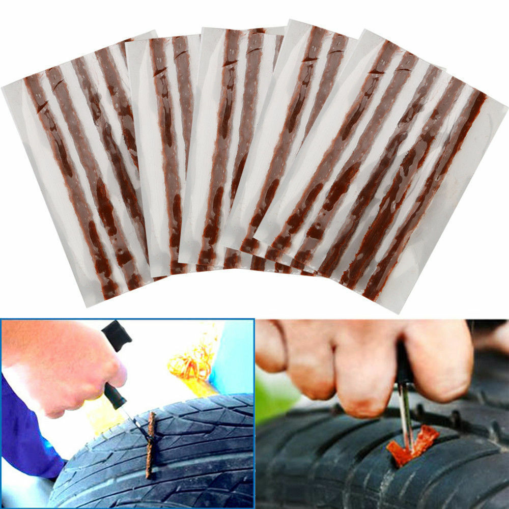 10Pcs Car Bike Tyre Tubeless Seal Strip Plug Tire Puncture Repair Recovery Kit !