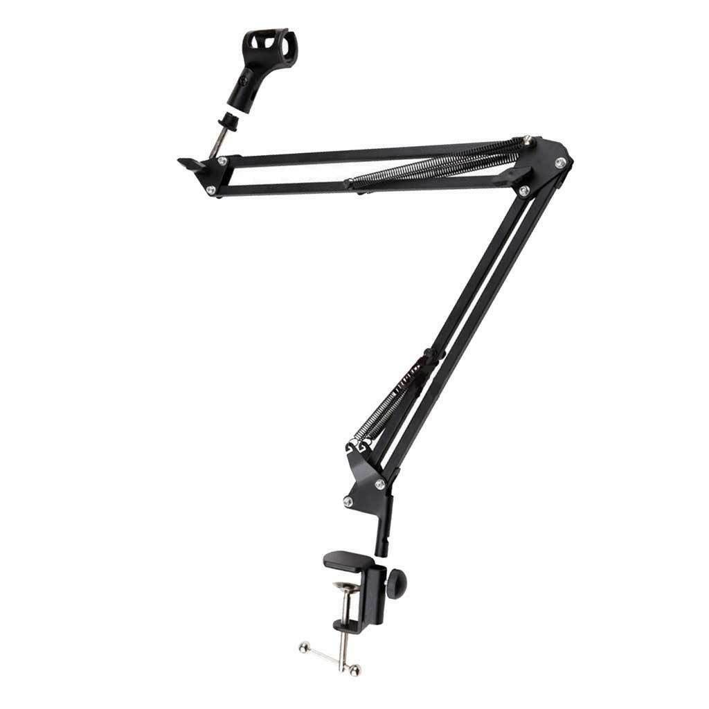Condenser Microphone Suspension Boom Scissor Arm Stand Set (Black)